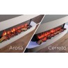 Gazco eStudio Arosa 140 Electric Wall Mounted Fire Suite, Arosa versus Ceretto Curved Suite