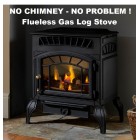 Flueless Gas Stove Burley Ambience 4121 Log Effect Gas Stove