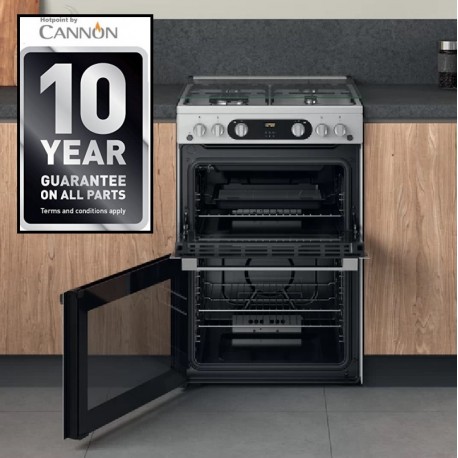 HOTPOINT by CANNON CAMBRIDGE Stainless Freestanding Gas Double Oven Stainless Steel