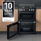 CANNON CAMBRIDGE 60CM by HOTPOINT Freestanding Black Gas Double Oven Cooker.
