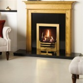 Gazco Logic Log HE Slider Controlled Arts2, High Efficiency (80%)Brass Glass Fronted Gas Fire.