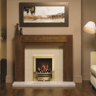 Gazco Logic HE Balanced Flue Coal Gas Fire with Brass Arts Frame and Front
