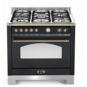 LOFRA RSG96MFT / CI90cm Italian Range Cooker,Extra Large Electric Oven Classical Stainless Steel & Brass