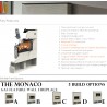 Gas Feature Wall Fireplace with Monaco S1 Slimline Loge Effect Gas Fire (Outside Wall Required)