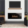 Gazco Studio 1 CF Modern Black Glass Log Effect Gas Fire with Tv Screen Fitted above it with protective mantel