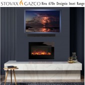 Gazco Riva2 670 Electric Fire with Designio2 Black Glass Frame