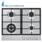 CORE4 Stainless Steel 4 Burner Stainless Steel Gas Hob ,with Wok Burner, Cast Pan Supports TGCAHG6200SS