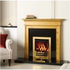 Gazco Logic HE CF Coal Gas Fire with Brass Arts Frame and Front