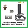 Chimney Flue Liner Full Kit for Solid Fuel Stove, 150mm, 9 meter flue kit for Stove Fitting. 5" Liner