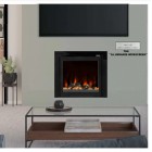 Illuminare Widescreen 22" Black Electric Fire - Log Effect and Black Glass Frame