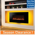 Gazco 80w Electric Wall Mounted Electric Fire or Recessed Electric Fire ,black glass 1280mm Width.