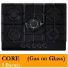 CORE5 5 Burner Black Glass Gas Hob