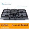 CORE5 5 Burner Black Glass Gas Hob