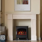 The Ecodesign Atwood 543 Electric Log Effect Led Electric Steel Stove with Thermostatic Remote Control.