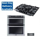Oven & Hob Pack Stoves BI700STA Built Under Gas Double Oven With GOG70BLK 5-Ring Hob Pack