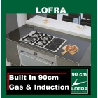 LOFRA GAIA ETNA 90cm Wide Gas Built In Oven with Gas & iNDUCTION Hob