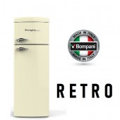Retro Cream Refrigerator The Italian Designed Bompani 60 cm BODP615/C with Logo