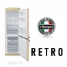Frost Free Cream RETRO Fridge Freezer, Italian Designed Bompani 60cm BOCB606/C (Next Day Delivery)