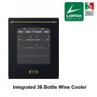LOFRA Dolcevita Integrated Wine Cooler 36T Black 36 Bottle Dual Zone Wood Shelving