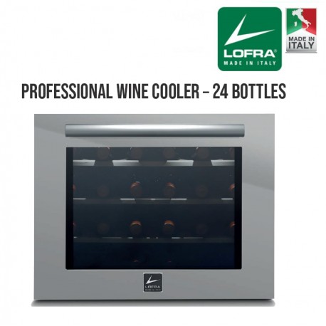 LOFRA Professional Integrated Wine Cooler 24T Steel 24 Bottle Dual Zone Wood Shelving