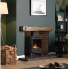 Penmann Gas Stove Log Burner Natural Gas -Black Cast Iron with Traditional Leg