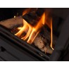 Penmann Gas Log Burner Natural Gas Stove -Black Cast Iron with Contemporary Base