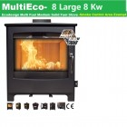 MultiEco8 Large Solid Fuel Freestanding Solid Fuel Stove for Log or Coal Smoke Control MultiFuel 8KW