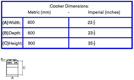 Cannon Cooker Dimensions