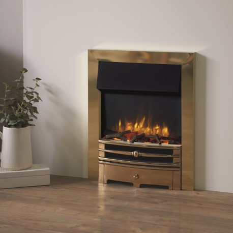 Gazco Logic2 Electric Fire with Brass Frame & Chartwell Front
