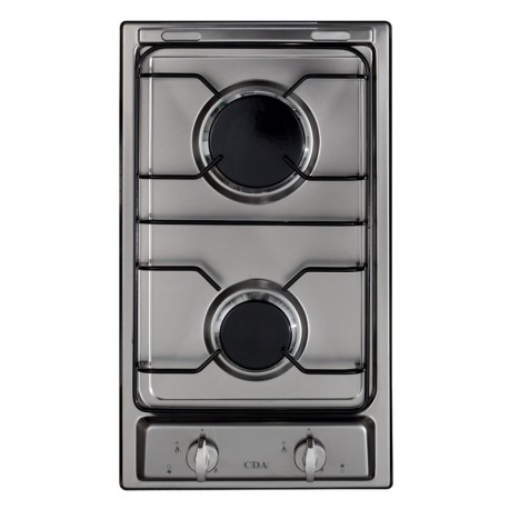 Two Burner Gas Hob in Stainless Steel - Bottled Gas Convertible TGCCDA HCG301SS Domino