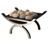 Aztec Natural Gas Basket Fire Modern Gas Fire Basket in polished cast iron.