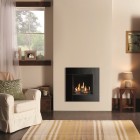 Gazco Riva2 400 Conventional Flue Gas Fire with Icon XS Black Glass Frame