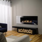 Gazco Studio 2 Balanced Flue Gas Fire with Black Glass Frame