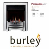 Flueless Gas Fire Burley Perception 4260b,4264BK,4267S, Inset Flueless Gas Fire (Stainless Steel)