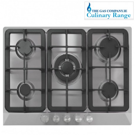 Culinary Gas hob 5 burner stainless steel , Culinary cast iron , wok burner