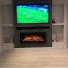 Dimplex "Black Framed" SP16LED Wall Mounted or Semi Recessed Electric Log Effect Electric Fire . Dark & Bright