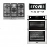Gas Oven & Hob Pack - STBI900 Stainless Built In Gas Oven & 5 Burner Black Glass Gas Hob