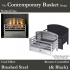 Contemporary Gas Fire Basket ,Coal fuel bed effect, with full remote control - 515mm (w)* 395mm (h) * 300 mm (d)