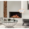 Gazco Reflex 105 Multi-Sided Gas Fire 3 sided fitting in to white wall with log box fitting