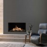 Hole In The Wall Gas Fire Gazco Reflex 105 Conventional Flue Edge Frame on gray wall