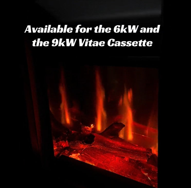 VIT600 Remote Controlled Log Effect Inset Dummy Electric Fire For Solid Fuel Stoves 6kw
