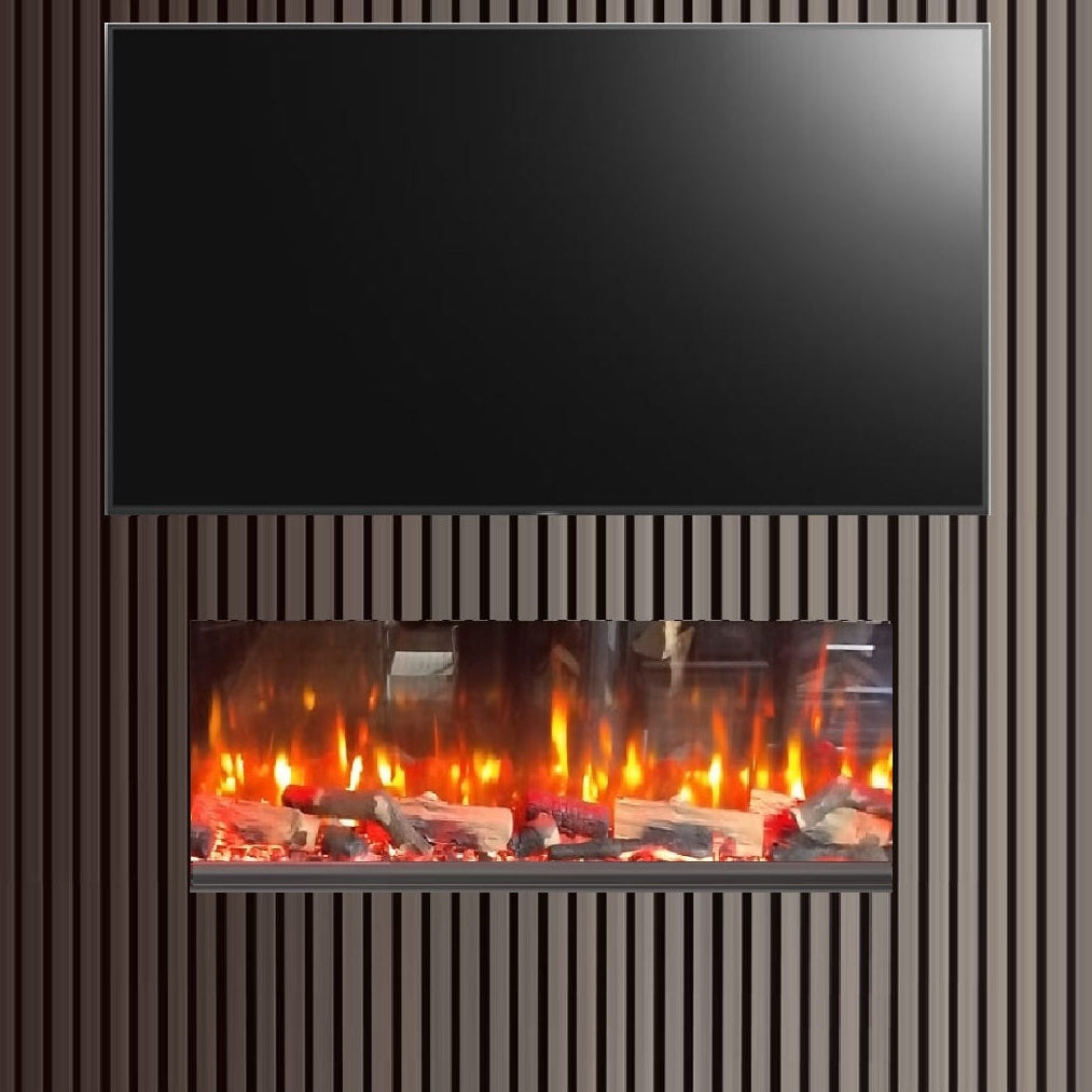 ICONIC 1000mm Electric Fire EICONHD100-with SOLARFLAME Deluxe Log Set