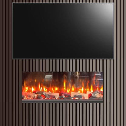 ICONIC 1000mm Electric Fire EICONHD100-with SOLARFLAME Deluxe Log Set