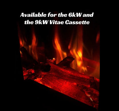 VIT600 Remote Controlled Log Effect Inset Dummy Electric Fire For Solid Fuel Stoves 6kw
