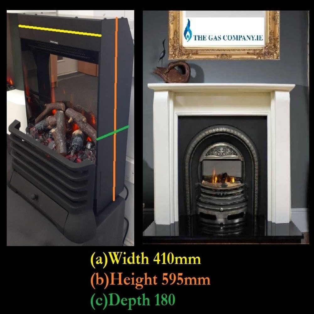 Iconic HD450 Log Effect Remote Control Solarflame Electric Fire for Cast Arched Fireplace