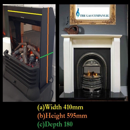 Iconic HD450 Log Effect Remote Control Solarflame Electric Fire for Cast Arched Fireplace