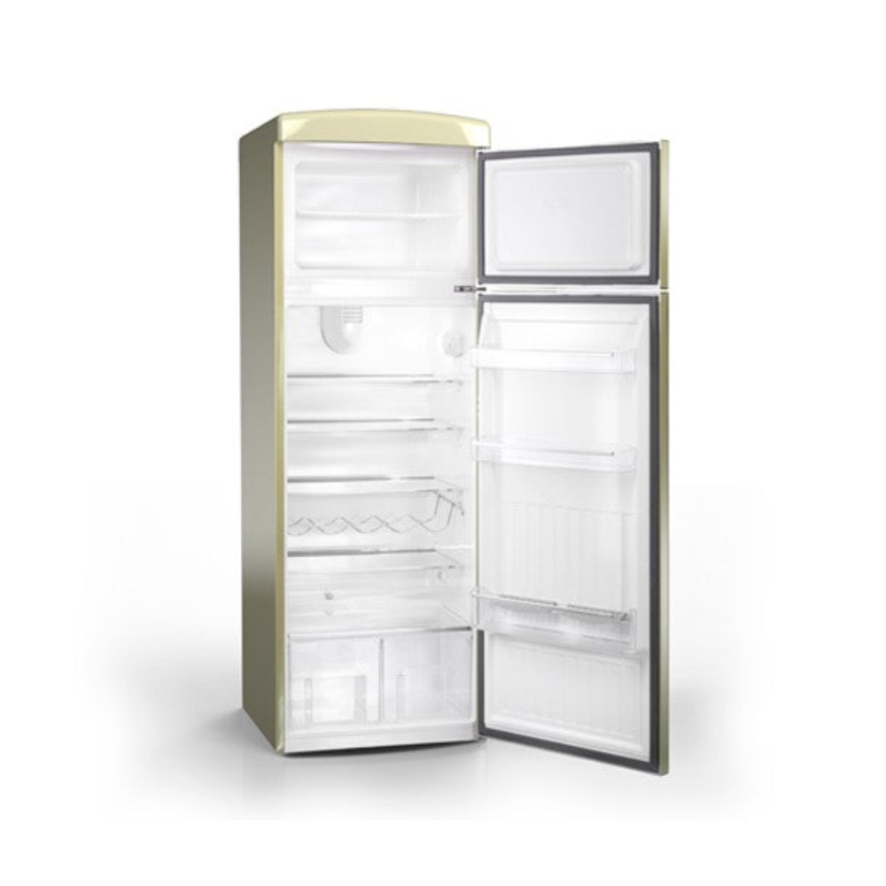 Bompani Italian Cream Retro Fridge with Short Small Top Freezer Cream. 60x171x64.5 cm.