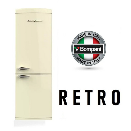 Bompani Italian Cream Retro Fridge Freezer with Auto Defrost  70:30 - 60x188.7x71 cm