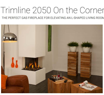 Trimline TL2050-4 On The Corner 4 Sided Gas Fire Balanced Flue,Flat Bed Logs ,Antracite Liners.