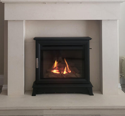 Wildfire Ravel 550 HE Log Effect Slide Control Conventional Flue Gas Fire with Stove Frame